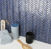 Intermatex Chevron Blue Gloss 28x27 mozaik