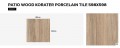 Patio Wood koraTER 60x60x2 fahatású vastagított padlólap 2 cm vastag